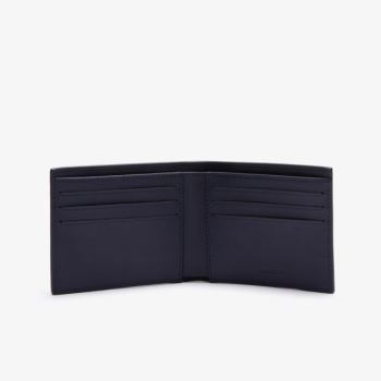 Lacoste Fitzgerald Check-Effect Textured Leather Wallet Pánské - Peněženka Tmavě Blankyt Blankyt / B